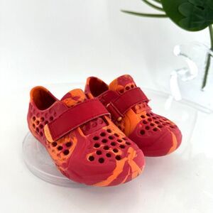 Plae Mimo Shoes Kids 8 Water Sneakers Orange Toddler Girls Boys Strap Rubber